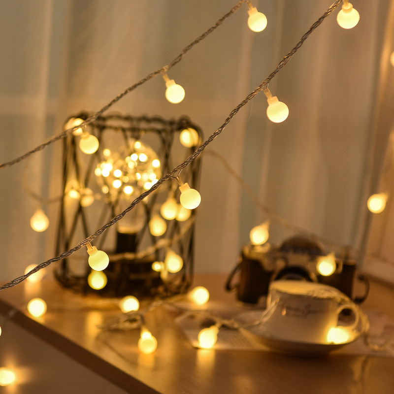 Outdoor camping ball light string LED color light string Christmas holiday lighting decoration small color light LED ball light Wholesale