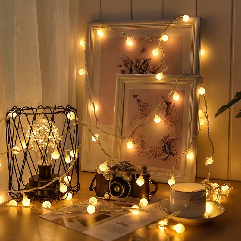 Outdoor camping ball light string LED color light string Christmas holiday lighting decoration small color light LED ball light Wholesale