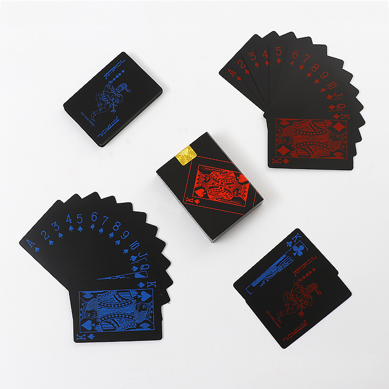 Creative black plastic magic poker PVC waterproof chess casual game poker wholesale supply