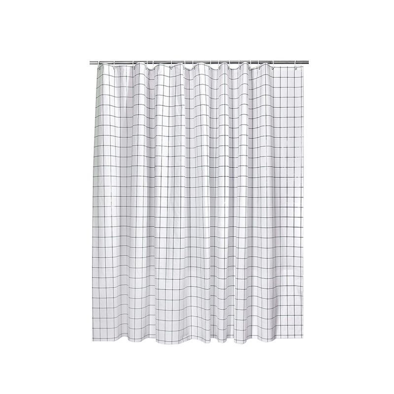 Factory wholesale waterproof curtain white square PEVA shower curtain simple bathroom curtain door curtain partition can be a generation of hair