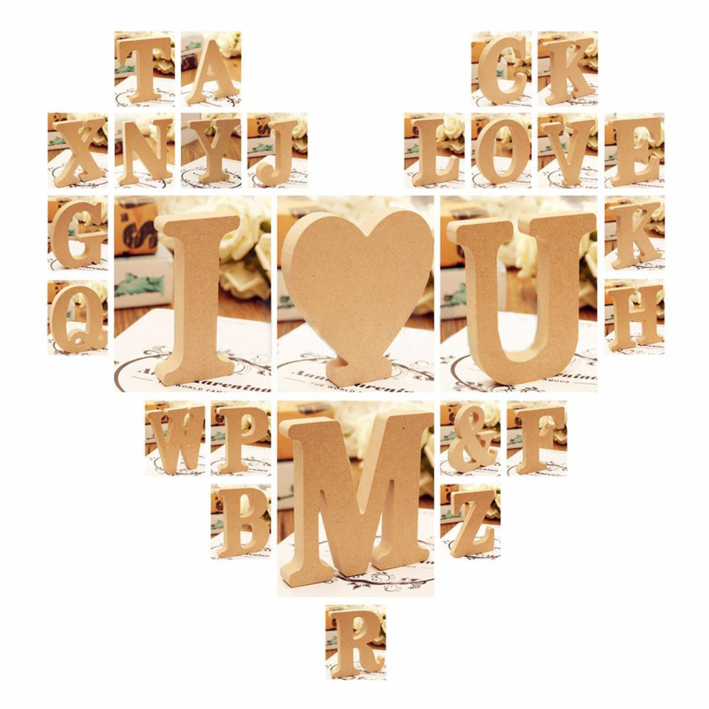 Wholesale English letters wedding props ornaments wooden simple crafts DIY letters home decoration ornaments