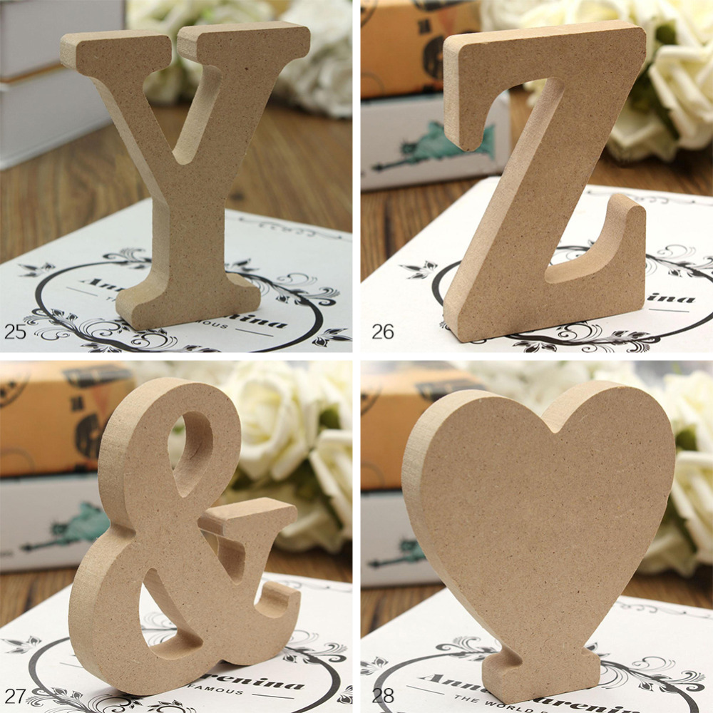 Wholesale English letters wedding props ornaments wooden simple crafts DIY letters home decoration ornaments