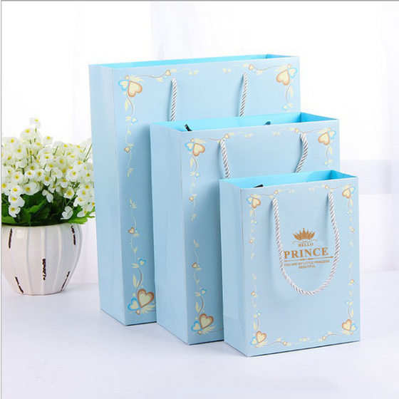 Prince Princess portable gift bag high-grade gift box bag large gift bag pink handbag