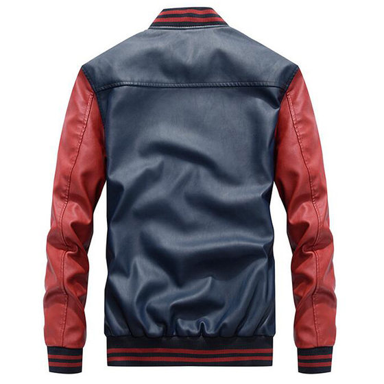 Men's leather baseball uniform PU casual jacket 7701 light board