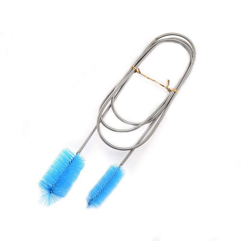 Factory Sales Stainless Steel Spring Brush U-shaped Nylon Pipe Brush Aquarium Double Head Cleaning Brush