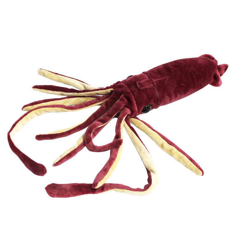 ワインレッド深海イカぬいぐるみシミュレーション八爪魚タコ創意公仔野生動物スポット|undefined