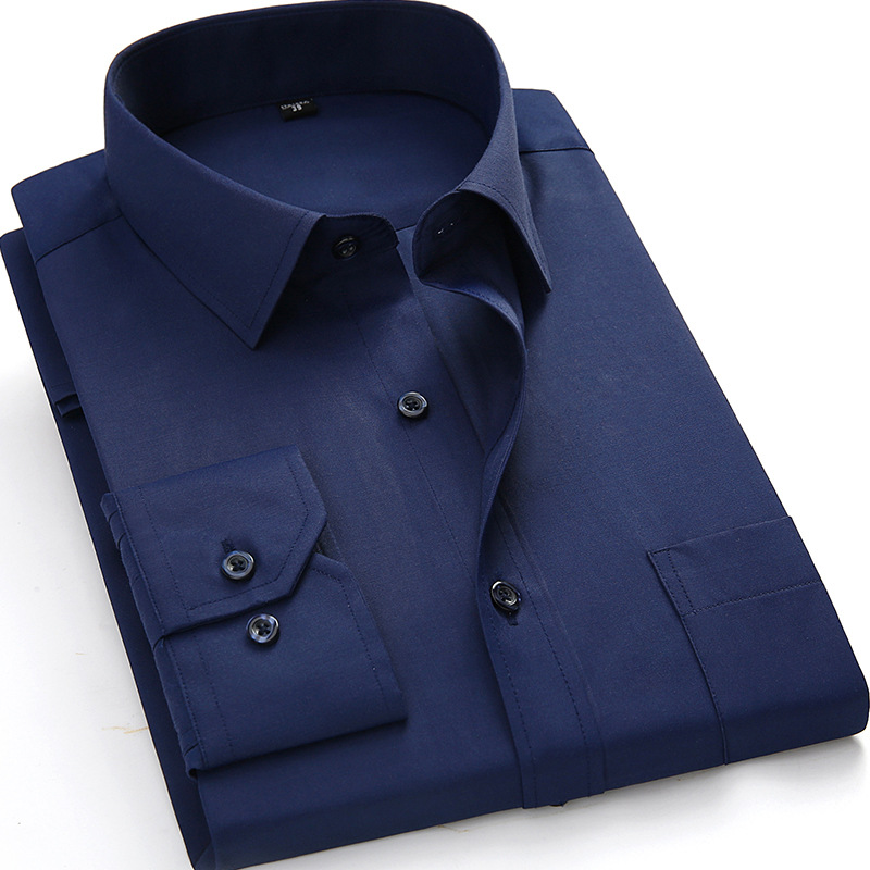 Spring Business Yellow Shirt Men's Long-sleeved Professional Formal Wear Middle-aged Non-ironing Shirt Men's Work Clothes