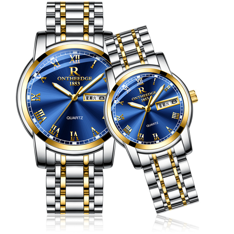 Ruizhiyuan Explosions Fine Steel Case Steel Strip Steel Watch Men's Genuine Quartz Watch Three-pin Wholesale Business Non-mechanical Watch