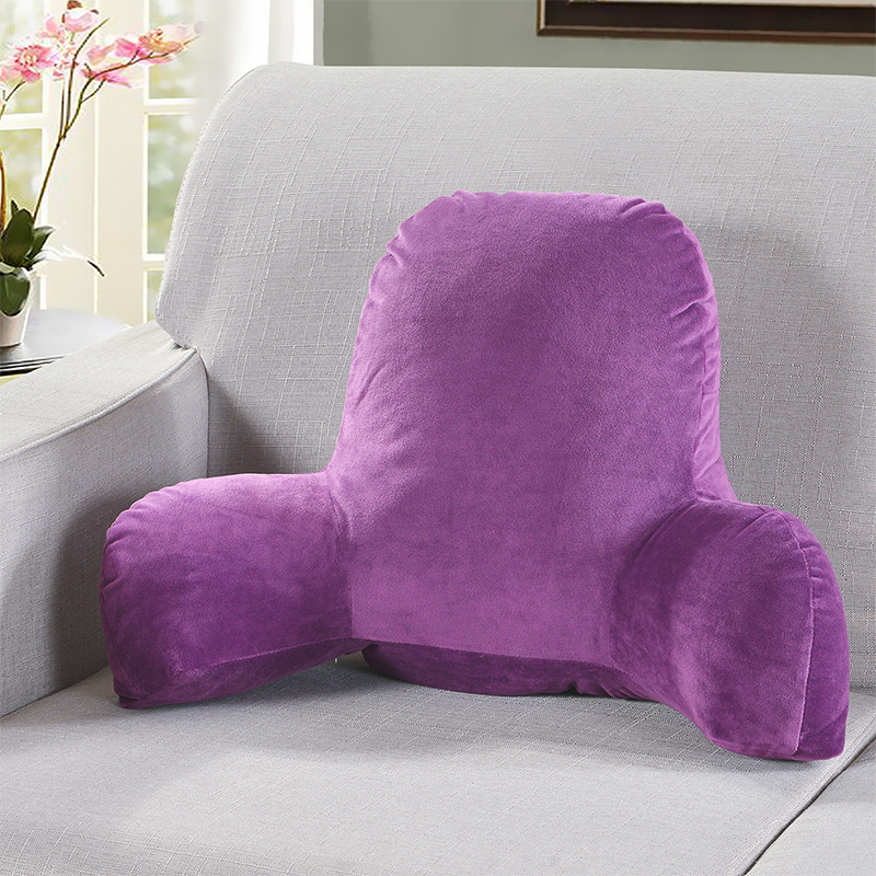 Solid color plush cushion with armrest memory cotton waist sofa back pillow warm crystal velvet pillow can be customized