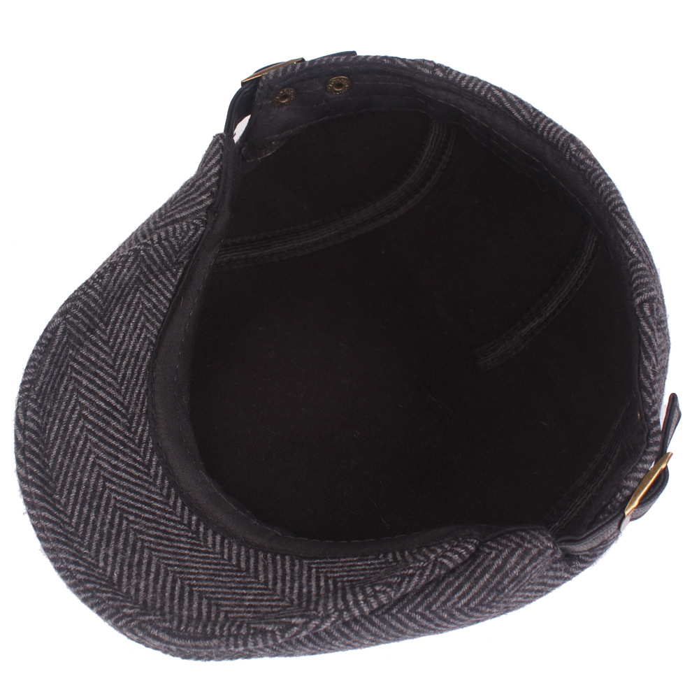 Woolen Forward Hat Autumn and Winter Middle-aged and Elderly Warm Beret Trendy Men's Casual Cap Old Man Hat