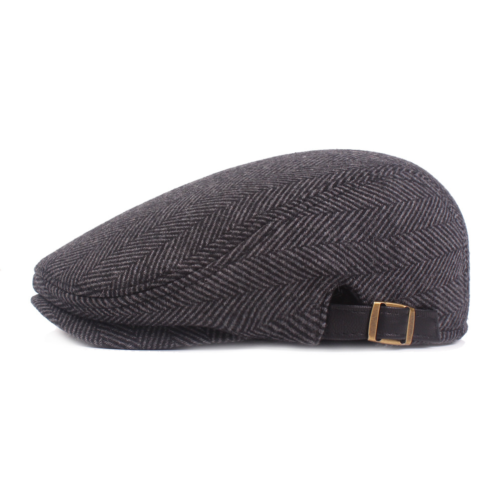 Woolen Forward Hat Autumn and Winter Middle-aged and Elderly Warm Beret Trendy Men's Casual Cap Old Man Hat