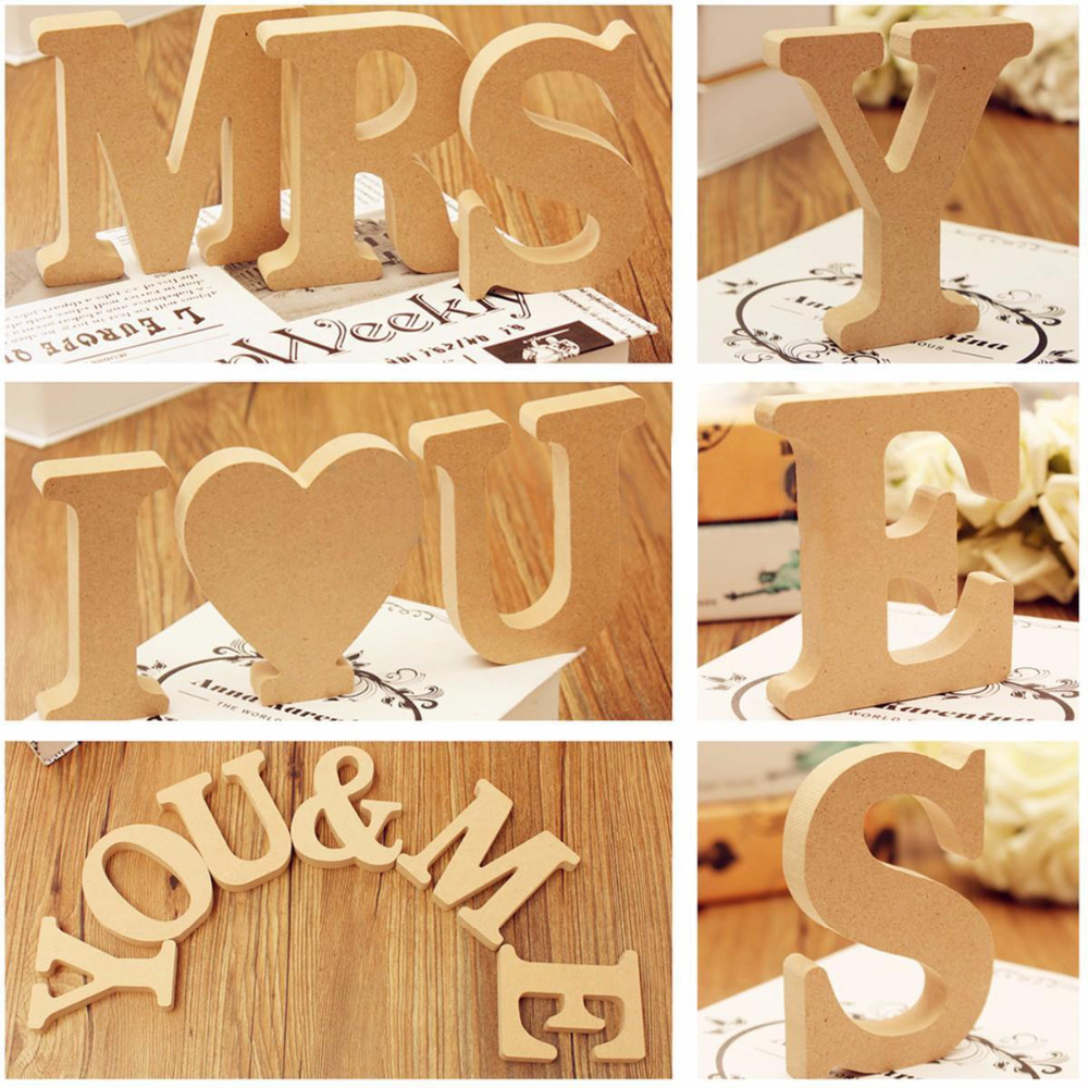 Wholesale English letters wedding props ornaments wooden simple crafts DIY letters home decoration ornaments