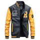 Men's leather baseball uniform PU casual jacket 7701 light board