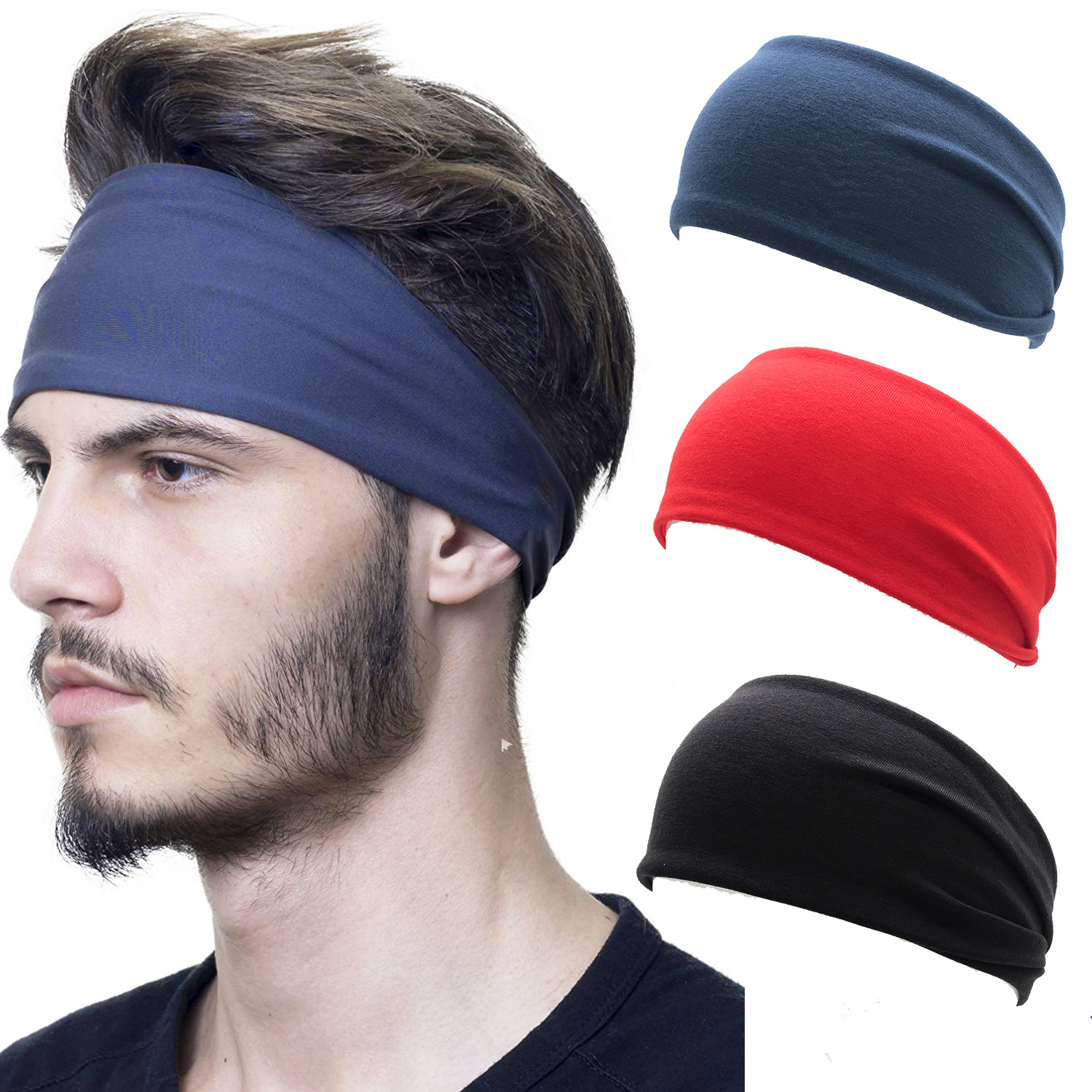European and American New Sweat Guide Belt Sports Headband Men's Hair Band Fitness Sweat-absorbent Headband Yoga Running Hair Band