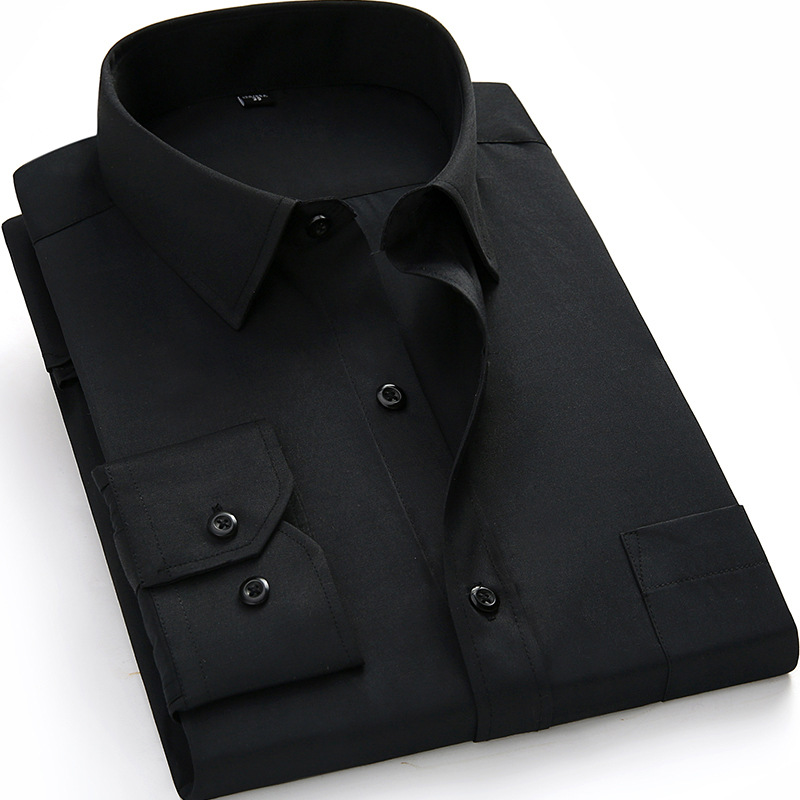 Spring Business Yellow Shirt Men's Long-sleeved Professional Formal Wear Middle-aged Non-ironing Shirt Men's Work Clothes