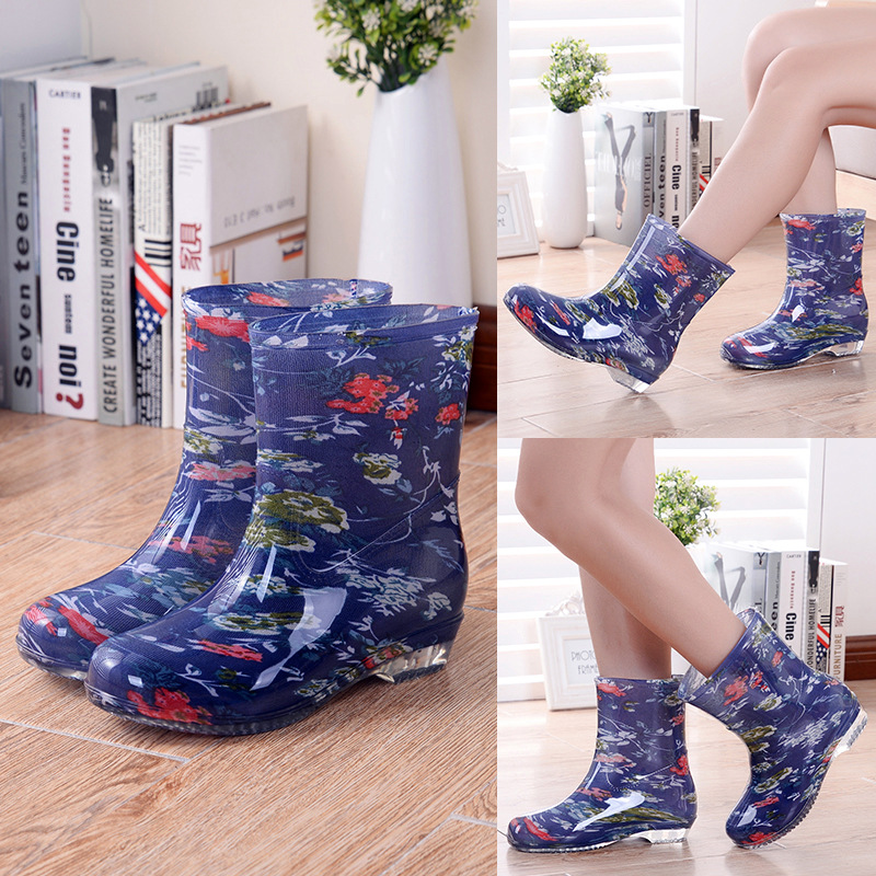 fashionable-fleece-lined-mid-calf-work-boots-womens-outerwear-crystal-decorated-rain-shoes-stylish-adult-pvc-footwear