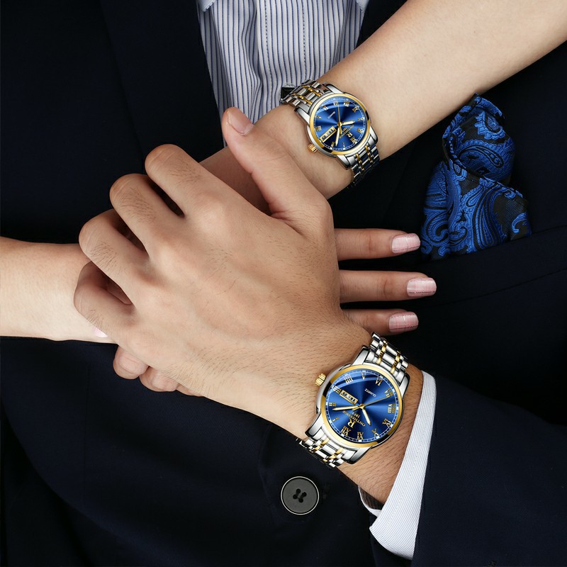 Ruizhiyuan Explosions Fine Steel Case Steel Strip Steel Watch Men's Genuine Quartz Watch Three-pin Wholesale Business Non-mechanical Watch