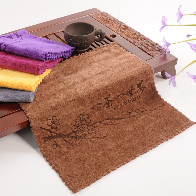 Tea Towel Thickened Absorbent Tea Towel Tea Table Rag Small Square Towel Kung Fu Tea Mat Pot Towel Independent Packaging Fixed Logo