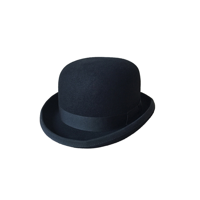 Europe and the United States cross-border retro British style gentleman bowler hat Amazon bowler hat autumn and winter wool jazz hat wholesale
