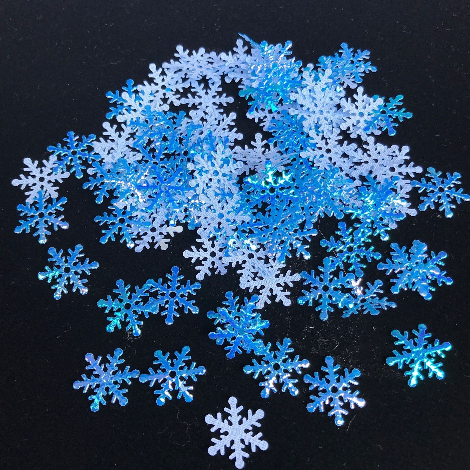 Christmas Holiday Snowflake Christmas tree decoration wedding party ice and snow throwing confetti diy handmade Christmas decoration_voghion.com