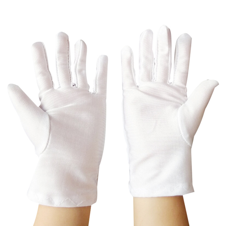 Children's White Gloves Elastic Thin Kindergarten Primary School Students Performance Flag Raising Dance Performance Etiquette Gloves Spandex Gloves