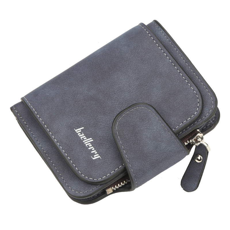 baellerry Women's Wallet Multi Card Korean Buckle Frosted Leather Coin Purse Cute Student Wallet Women
