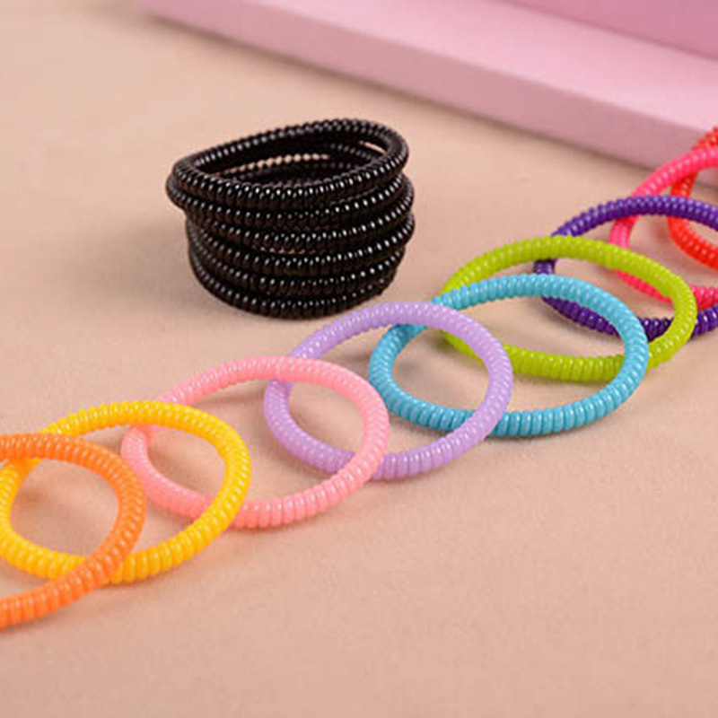 Korean-style telephone line hair band high toughness head ring multi-color ultra-fine spiral thin chain head rope hair accessories hair ring wholesale