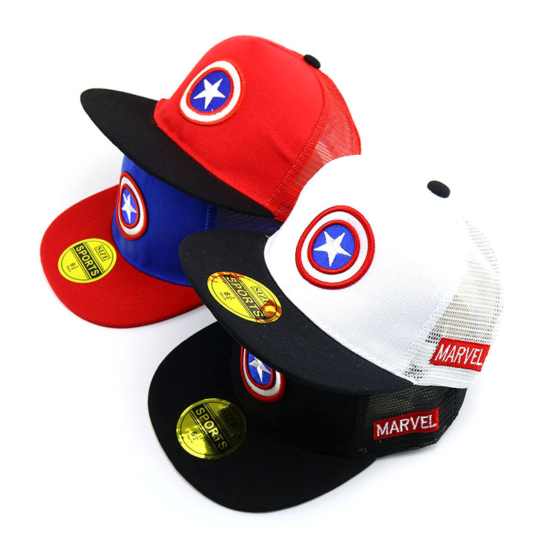 New children Captain America hat boys and girls European and American baseball cap cartoon hip-hop cap foreign trade A794