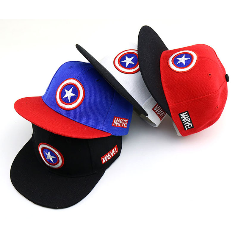 New children Captain America hat boys and girls European and American baseball cap cartoon hip-hop cap foreign trade A794