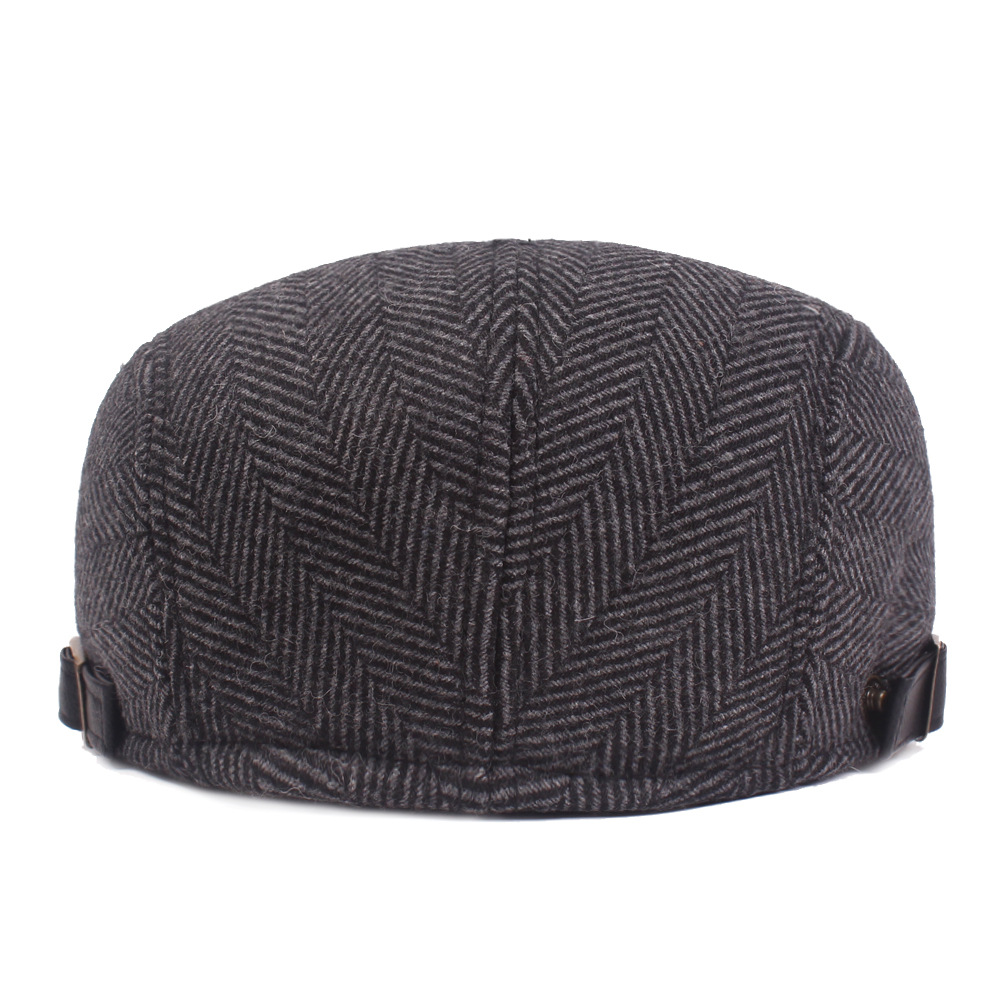 Woolen Forward Hat Autumn and Winter Middle-aged and Elderly Warm Beret Trendy Men's Casual Cap Old Man Hat