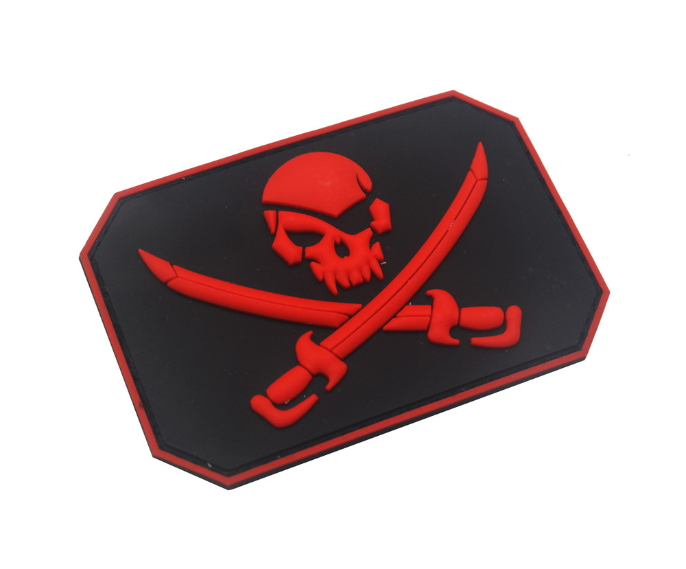 Amazon Spot Soft Glue PVC Velcro Armband Pirate Skull Armband Rubber Shot Hook Backpack Sticker