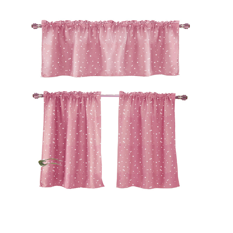 [Meimi] factory hot silver star curtain short curtain small curtain rod curtain finished shading curtain
