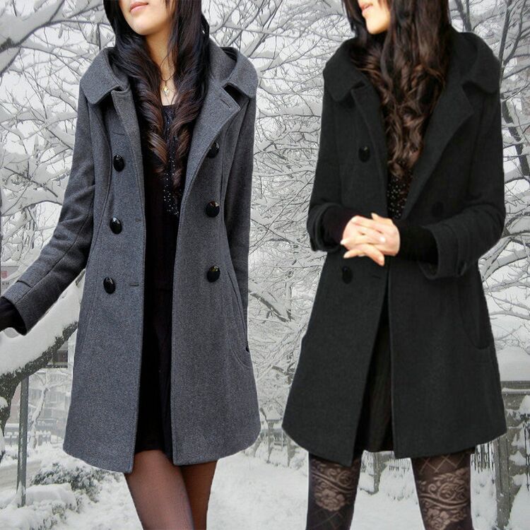 Cappotto di lana ispessito autunnale e invernale da donna, di media lunghezza, con cappuccio, in cotone, vestibilità attillata, snellente, giacca a vento per ragazze paffute 2023_voghion.com
