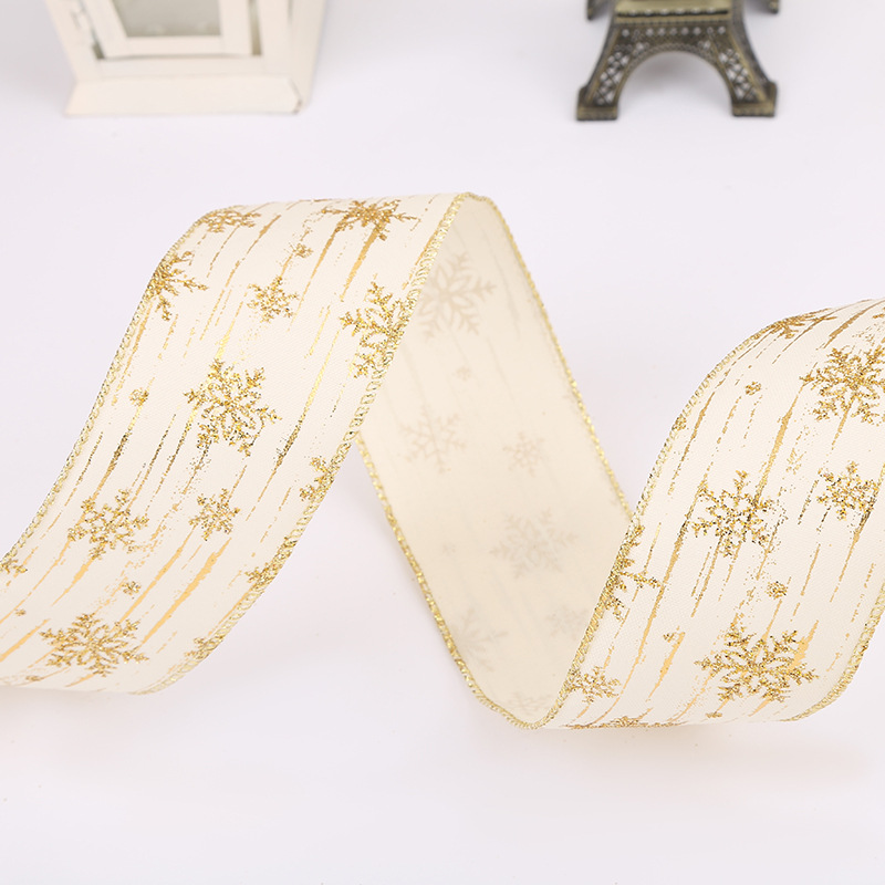 Amazon cross-border Christmas ribbon ribbon bow ribbon diy Christmas tree bow ribbon gift box packaging