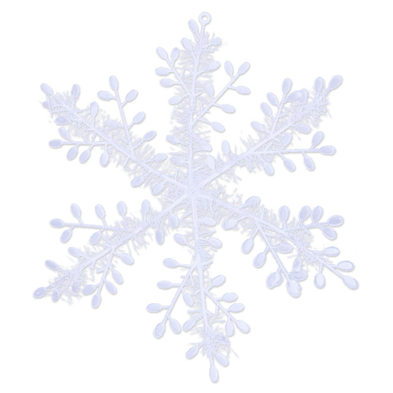 スポット卸売り対外貿易人気11cmプラスチッククリスマス雪花片ペンダントクリスマスツリー装飾用品1パック3枚|undefined