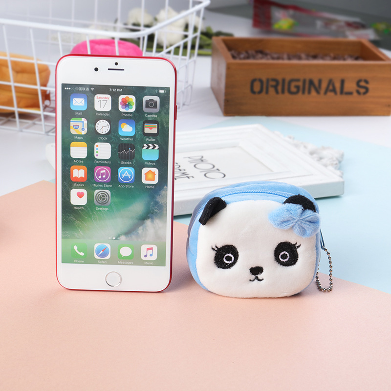 Cartoon plush three-dimensional coin purse cute coin bag key bag girls Children students Yiwu small gifts wholesale
