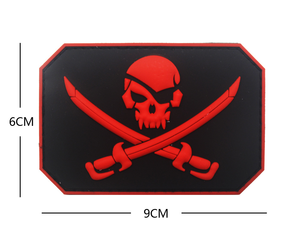 Amazon Spot Soft Glue PVC Velcro Armband Pirate Skull Armband Rubber Shot Hook Backpack Sticker