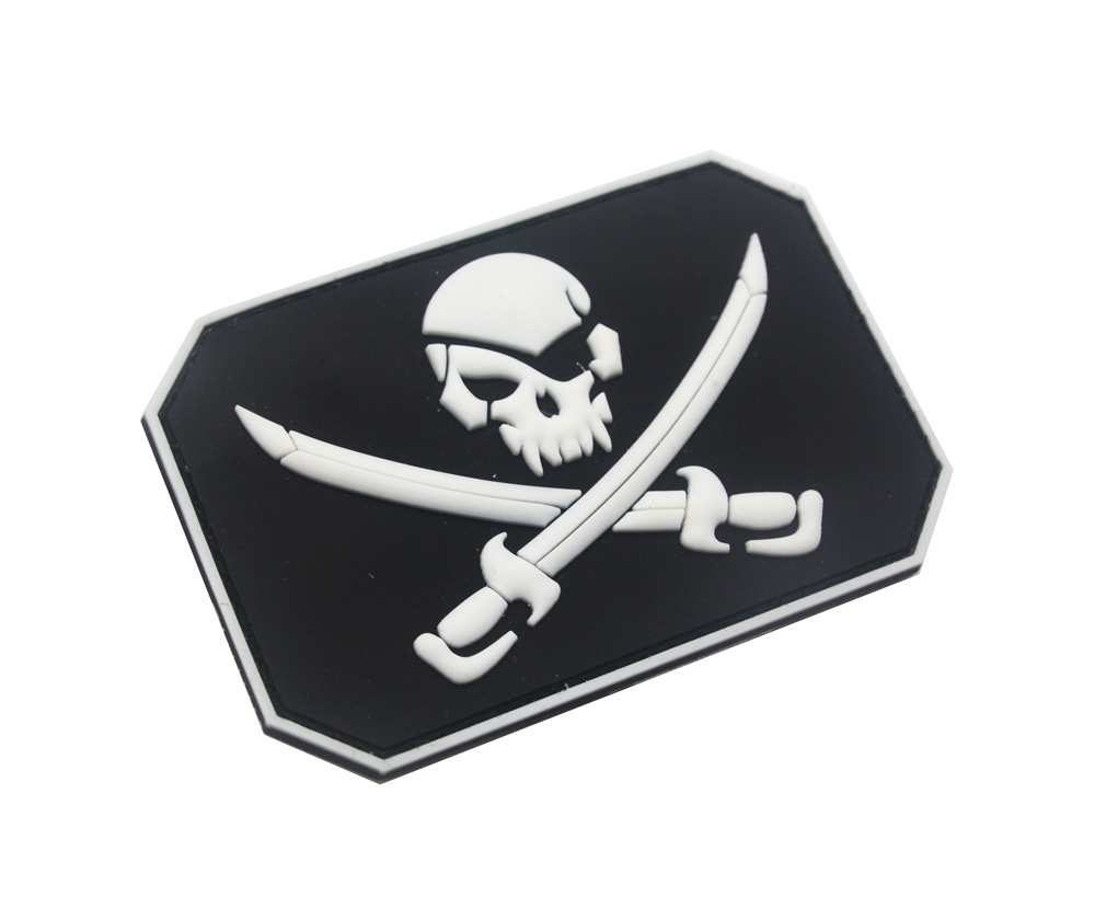 Amazon Spot Soft Glue PVC Velcro Armband Pirate Skull Armband Rubber Shot Hook Backpack Sticker