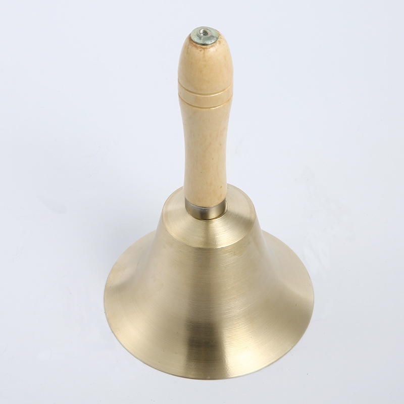 Teaching copper wooden handle hand bell 8cm small class bell children adult students percussion instrument Christmas pet Bell