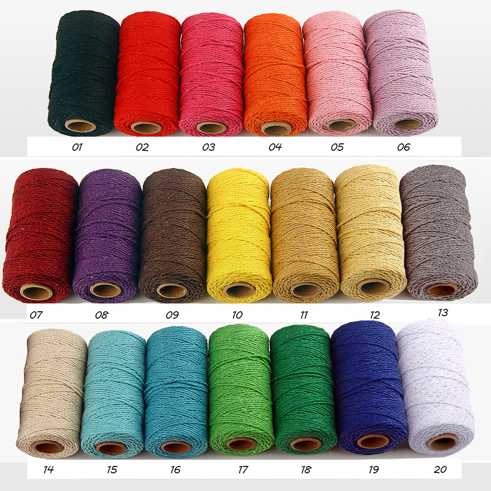 2mm color cotton rope packaging color cotton thread exquisite 2mm woven diy handmade cotton thread Wholesale Halloween