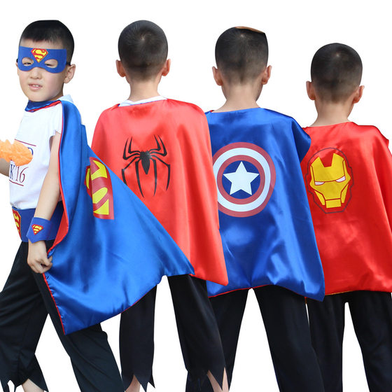Halloween Marvel Super Hero Child Cloak Super Hulk Ice Spiderman Cloak Performance Dress Up