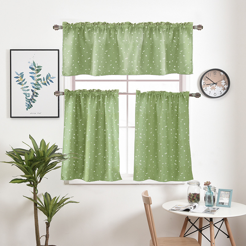 [Meimi] factory hot silver star curtain short curtain small curtain rod curtain finished shading curtain