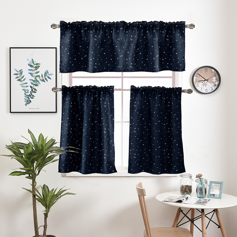 [Meimi] factory hot silver star curtain short curtain small curtain rod curtain finished shading curtain