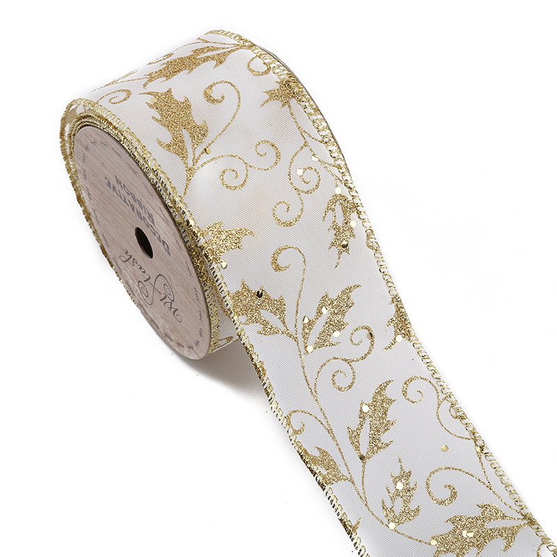 Amazon cross-border Christmas ribbon ribbon bow ribbon diy Christmas tree bow ribbon gift box packaging