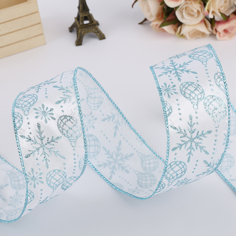 Amazon cross-border Christmas ribbon ribbon bow ribbon diy Christmas tree bow ribbon gift box packaging