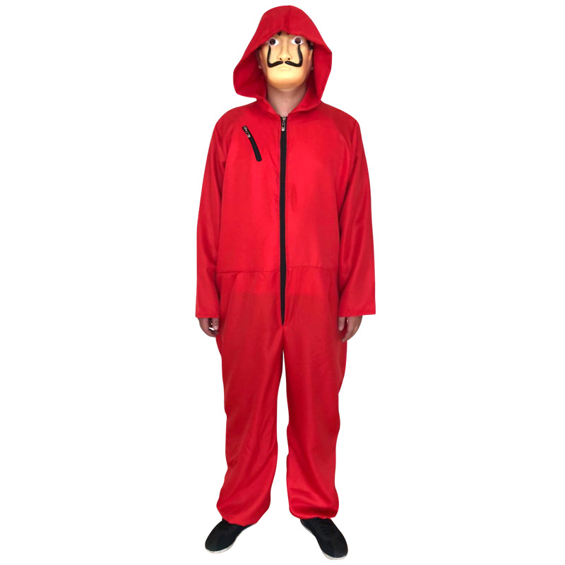 Paper money house cosplay Dali jumpsuit la casa de papel Spanish movie clown costume