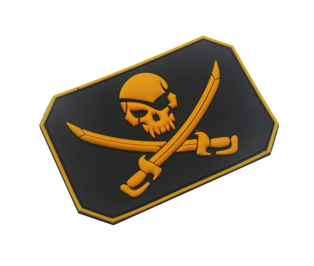 Amazon Spot Soft Glue PVC Velcro Armband Pirate Skull Armband Rubber Shot Hook Backpack Sticker
