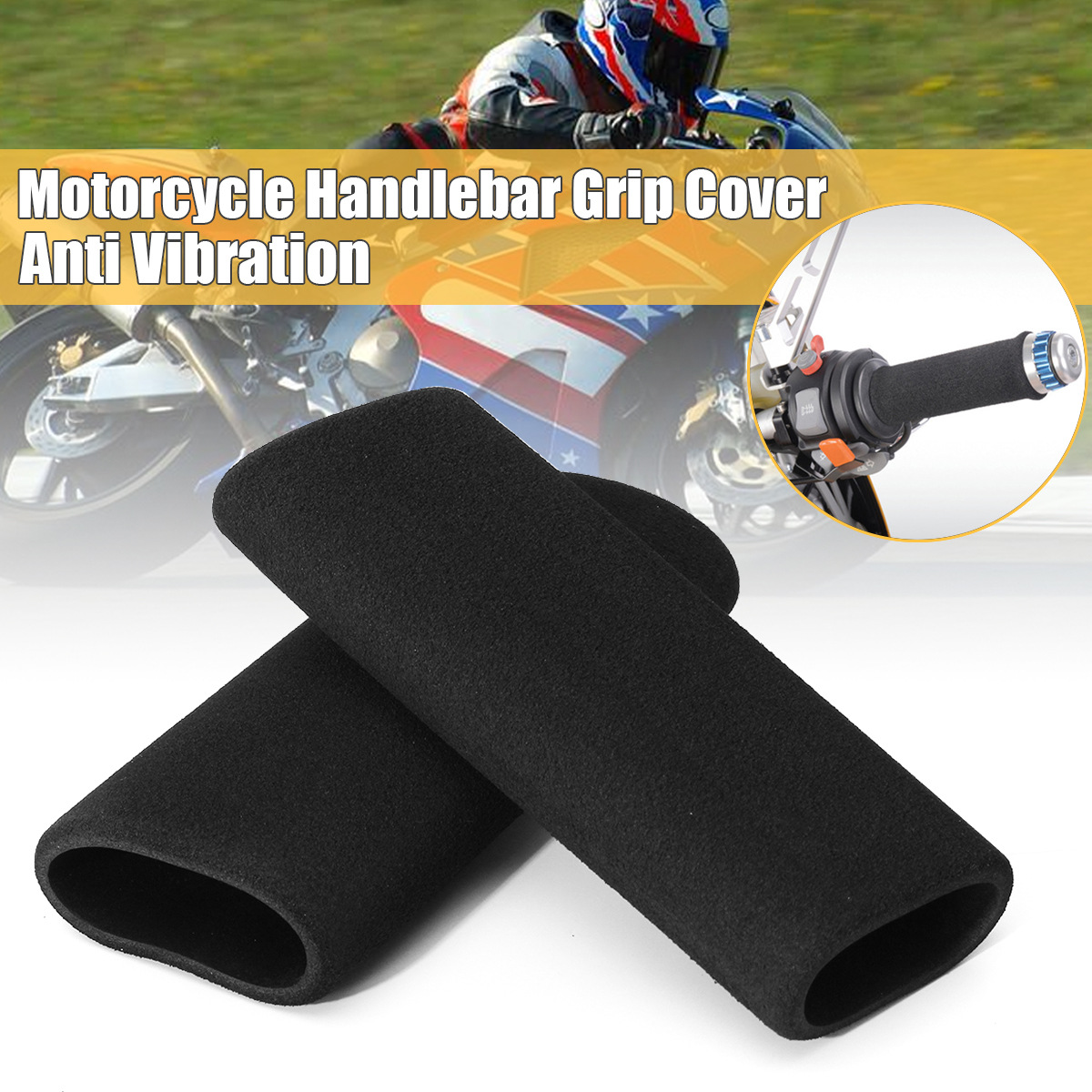 Sponge Handle Cover Scooter Motorcycle Handle Cover Modified Anti-Slip Sweat-Absorbing Waterproof Soft Electric Throttle Handle Cover