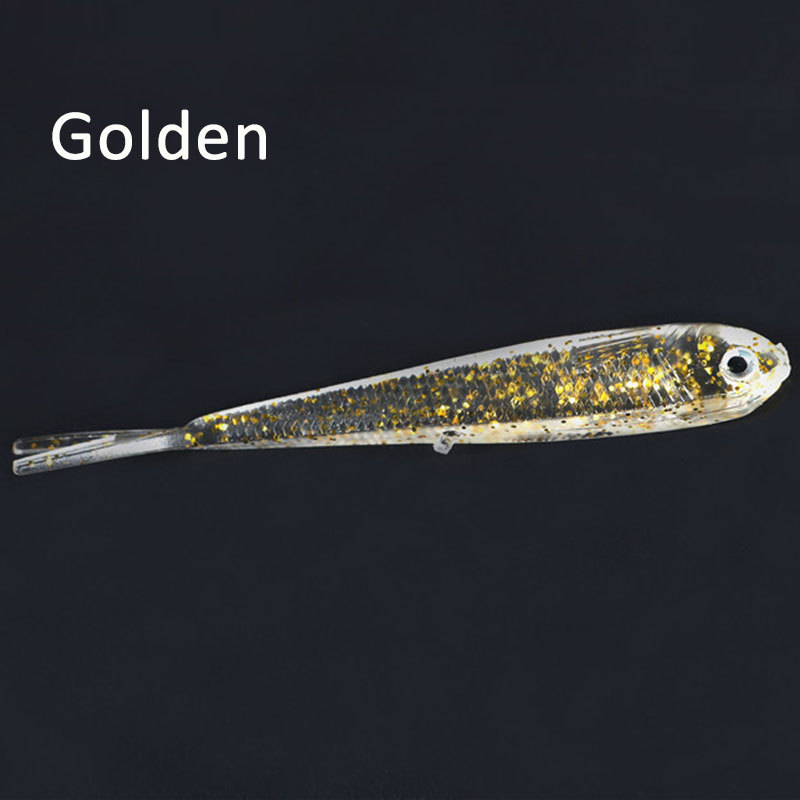 Open fork tail small color fish soft fish 75mm 6.5g Luya bait simulation soft bait with Hook lead fish fishing gear accessories