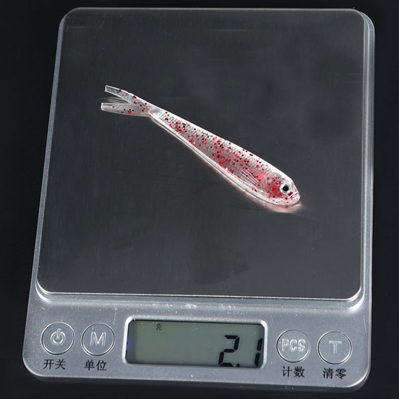 Open fork tail small color fish soft fish 75mm 6.5g Luya bait simulation soft bait with Hook lead fish fishing gear accessories